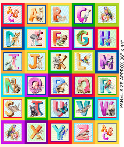 A is for Aussie 36 inch panel 4067B by Melvale Design Studio for KKFabrics