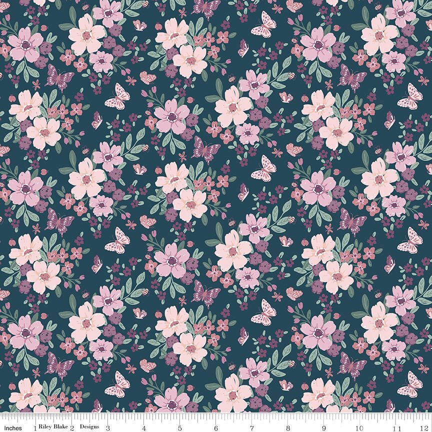 Buds and Butterflies by Carla Naylor for Riley Blake Designs - C15350 - Emerald