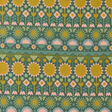 Imaginary Flowers Florals Stripe Spruce M4838316 by Gingiber for Moda fabrics