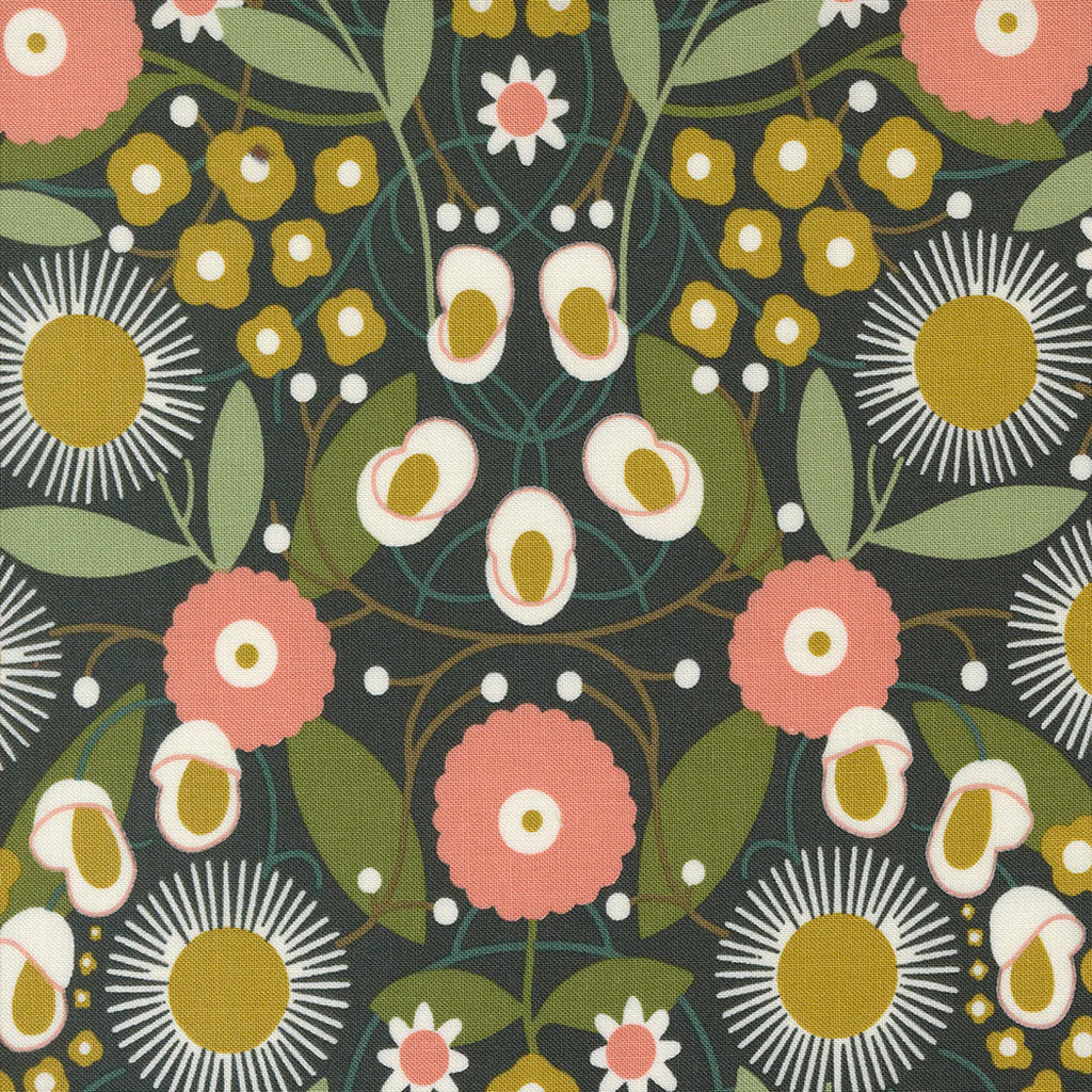 Imaginary Flowers Magical Ebony M4838121 by Gingiber for Moda fabrics
