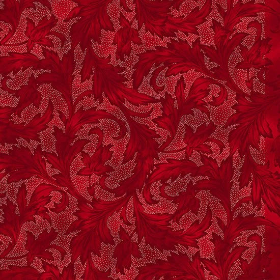 Hoffman Fabrics Holiday Wishes - U7768-10S crimson silver