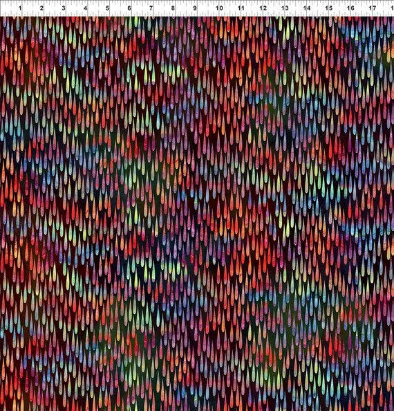 Impressions Raindrops Multi Dark by Jason Yenter for In The Beginning Fabrics 4JYS-2