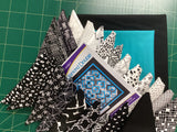 “Diamond Double” Quilt Top Kit in Black, White and Your Choice Accent in Queen Size (88” x 99”)
