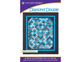 “Diamond Double” Quilt Top Kit in Black, White and Your Choice Accent in Queen Size (88” x 99”)