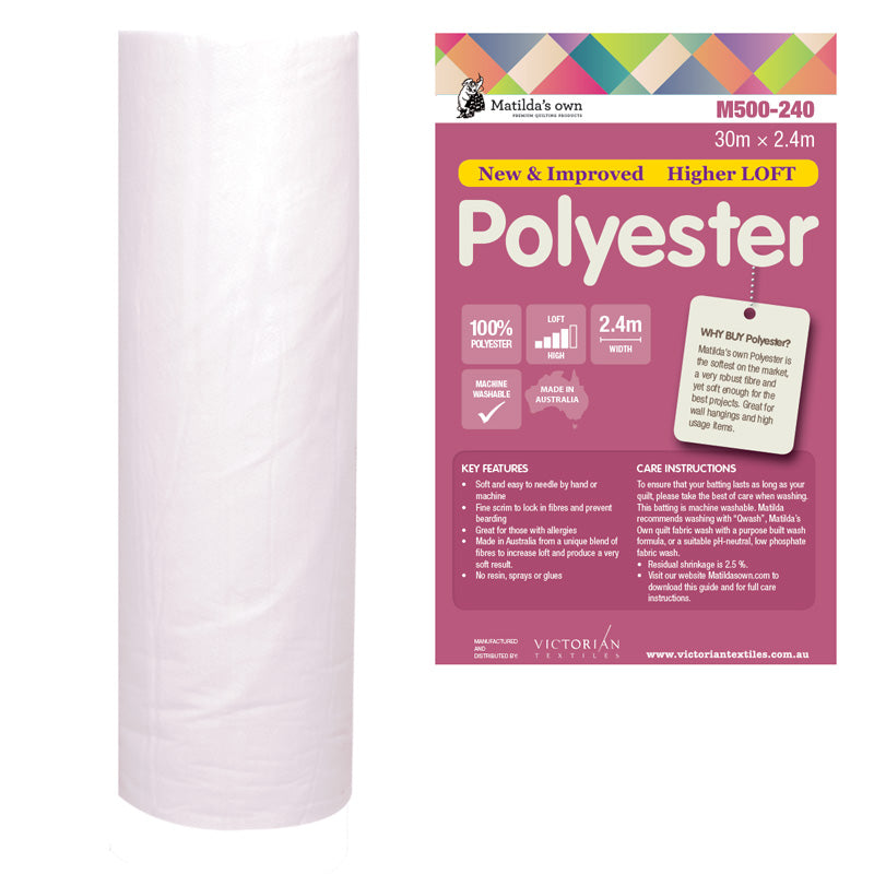 Batting - Polyester - 2.4m wide - M500-240