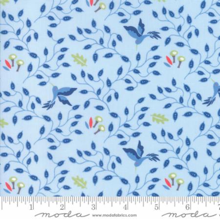 Bloomsbury - Franny Jane Floral Hummingbirds - Light Blue - M47513 15