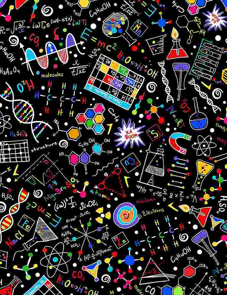 Math & Science - Bright Science Doodles C8249 Black
