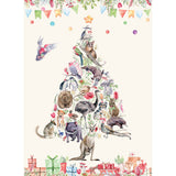 Bush Celebration Australian Fauna Christmas Fabric Panel by Devonstone