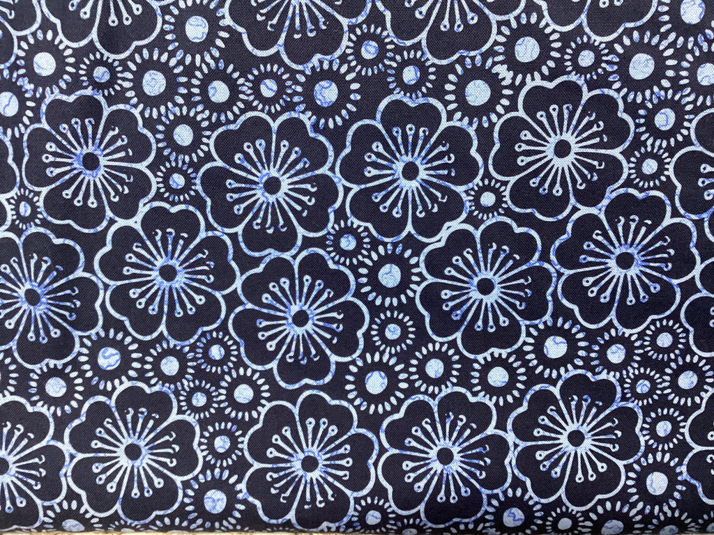 Madison’s Garden by Patrick Lose of Northcott Fabrics 10407 - 49 Blossoms and Buds Blue