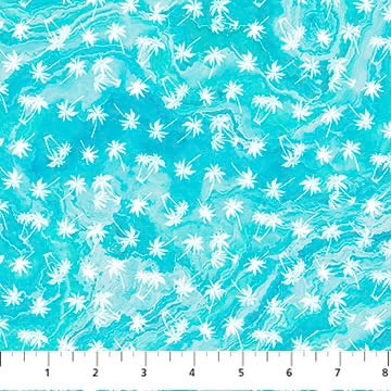 Palm Beach Mini Palm Trees Turquoise DP26916 64 by Lloyd Curzon
