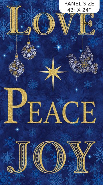 Love Peace and Joy Fabric Panel