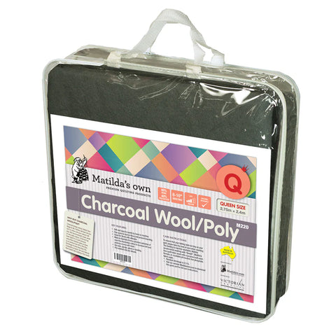 Matilda’s Own - Batting - Charcoal/Wool/Poly - Queen Size