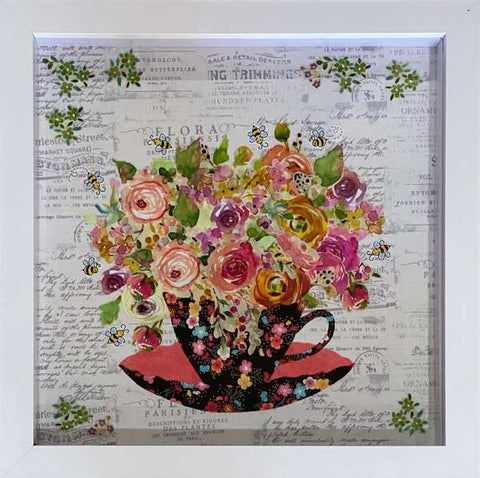 ‘Cup of Flowers’ Collage Pattern by Veronica Appleyard