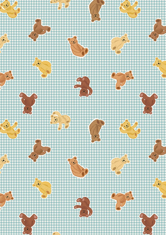 Teddy Bear’s Picnic - Teddy bears on duck egg blue- A792#2