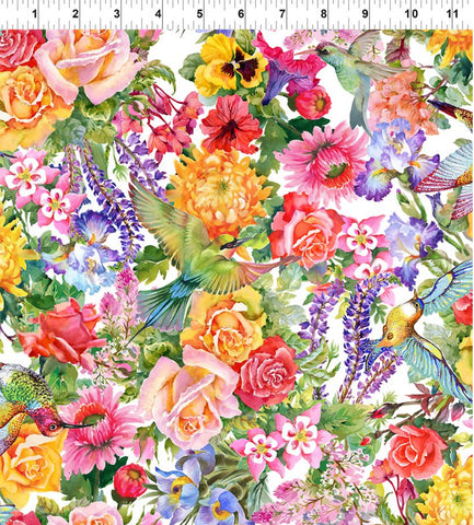 Garden Decoupage All Over/Birds - Multi - C25603DC1