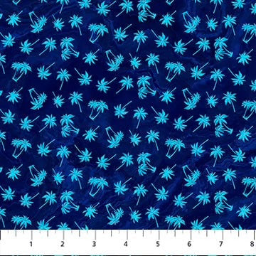 Palm Beach Mini Pam Trees Indigo DP26916 48 by Lloyd Curzon