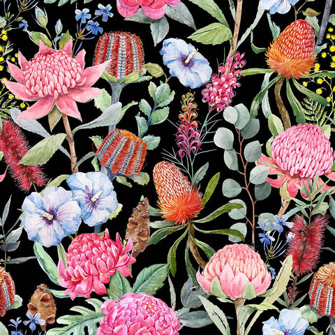 Wildflower Whispers Red Grevilleas by Melvale Design Studio