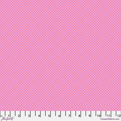 Tula Pink True Colours On The Grid Bubblegum PWTP255