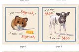 A Dog Says Woof by John Butler for Elizabeth’s Studio Story Book Fabric Panel