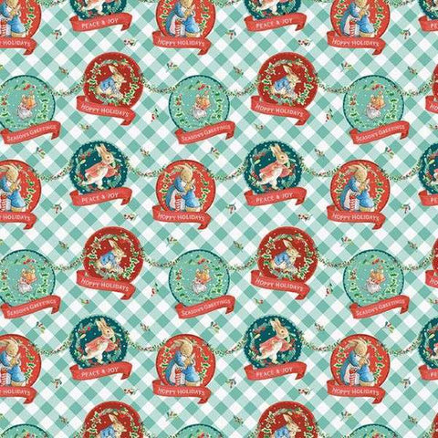 Peter Rabbit Hoppy Holidays - Christmas Gingham - 3262-05