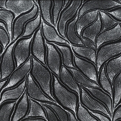 Sandhill & Waterhole Black by Anna Pitjara for M and S Textiles SAWB