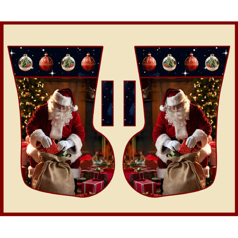Santa in Oz Christmas Stocking Panel