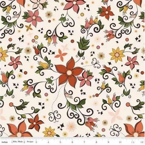 Curated Blooms by Judi Madsen for Riley Blake C15340 Cream