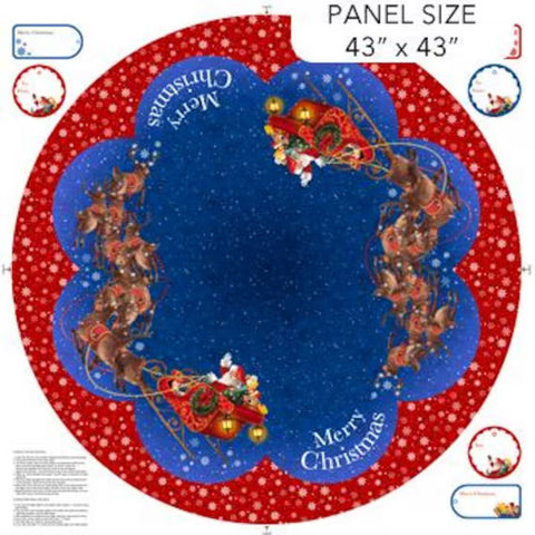 ‘Twas the Night Before Christmas Tree Skirt Fabric Panel by Northcott