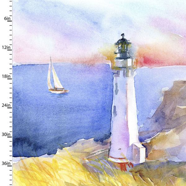 At the Shore Lighthouse Panel – Maleny Magic Patchworks Quilts & Gifts