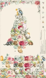 Advent Calendar Australian Christmas Animals Fabric Panel