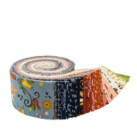 Curated Blooms Rollie Pollie or 2.5” x 42 strips - for Riley Blake Designs