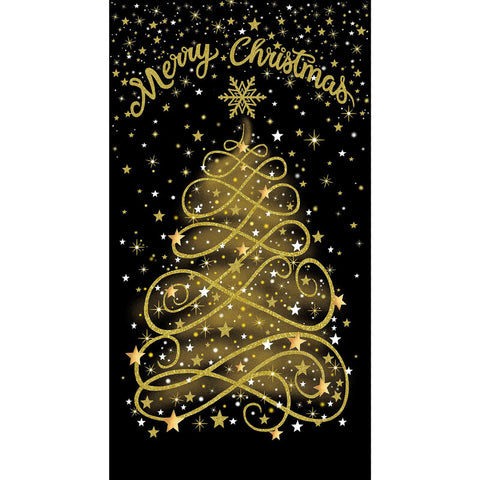 Merry Christmas HOLIDAY-CM3620 BLACK Panel by Timeless Treasures Fabrics