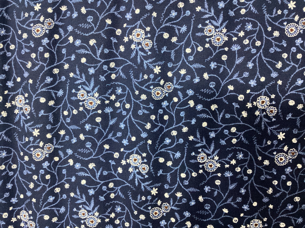 Denim Plus Vines Cotton Blue