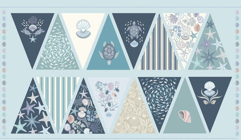 Ocean Pearls Bunting Panel by Lewis & Irene A832