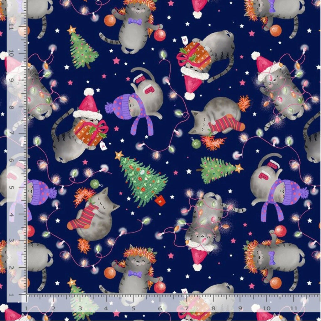 Holiday Cats - Navy - CD1803