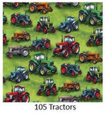 Farmyard Tractors on Green 81910 105 by Nutex