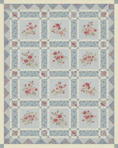 The Queen’s Grove Quilt Kit featuring Antoinette by French General Blue Colorway