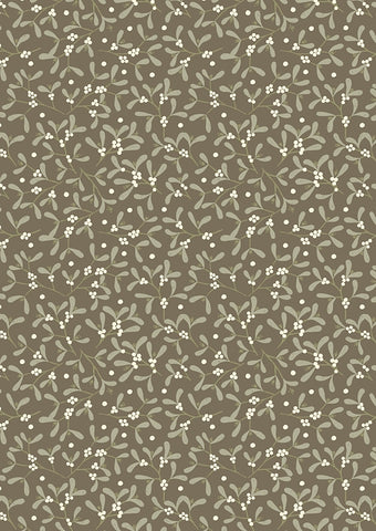 Winter in Bluebell Wood - Mistletoe on Dark Taupe - LEC43002