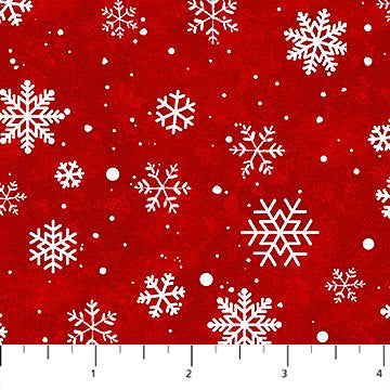 Twas the Night Before Christmas Snowflakes Red 27024 24