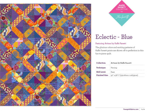 Eclectic Blue Kaffe Fassett Quilt Kit