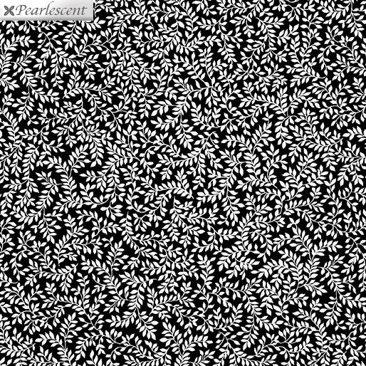 Fabric Petite Pearl Ferns Black 7985P 12