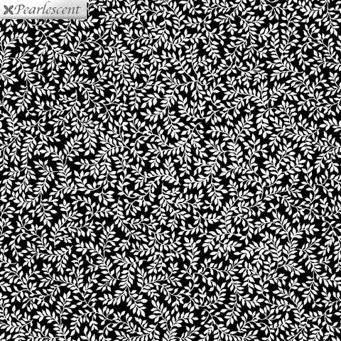 Fabric Petite Pearl Ferns Black 7985P 12