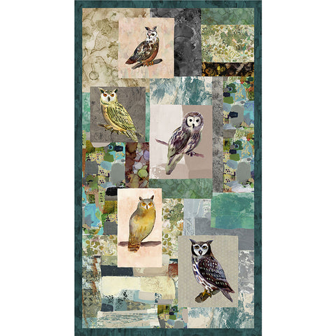 Wild Wonder Owls Fabric Panel by Sue Zipkin for Clothworks