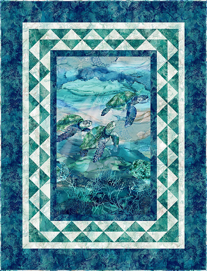 Sea Turtle Breeze Panel Quilt Kit