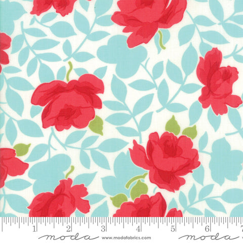 Little Snippets Vintage Floral Aqua - 55180 12