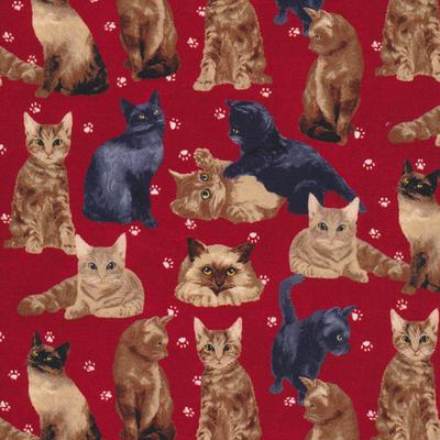 My Pet Family Cat allover Red  120-16072